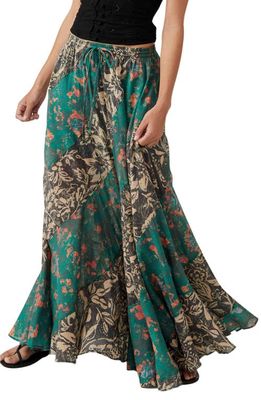 Free People Jackie Floral Maxi Skirt in Charcoal Combo