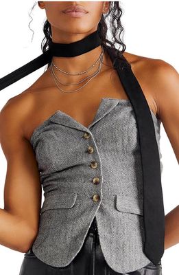 Free People Jamie Herringbone Strapless Vest in 70S Combo