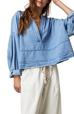 Free People Jude Oversize Boxy Denim Pullover in Vintage Indigo