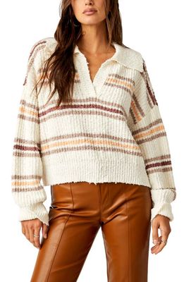 Free People Kennedy Stripe Sweater in Ivory Oak Combo
