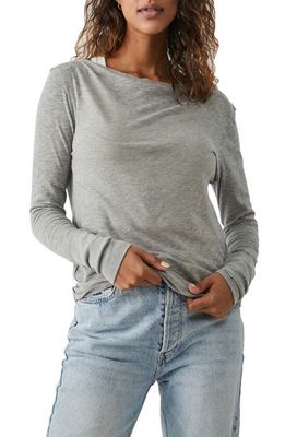 Free People Kimmi Cotton Blend Top in Heather Grey