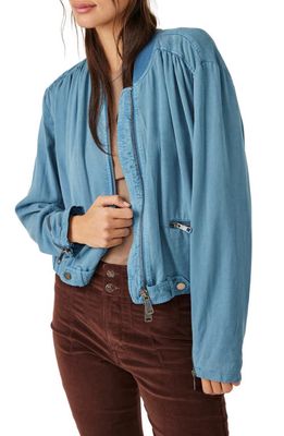 Free People Knock Out Siren Bomber Jacket in Coastal