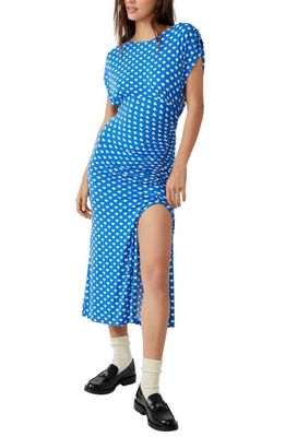 Free People Lakeside Print Midi Dress in Bluebell Combo
