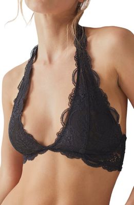 Free People Last Dance Lace Halter Bra in Black
