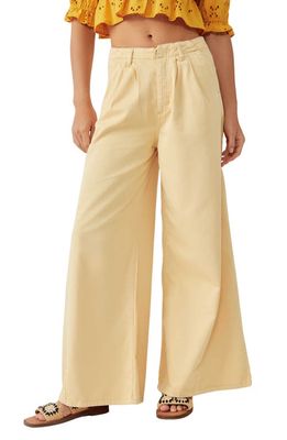Free People Light As Spring Wide Leg Trousers in Straw