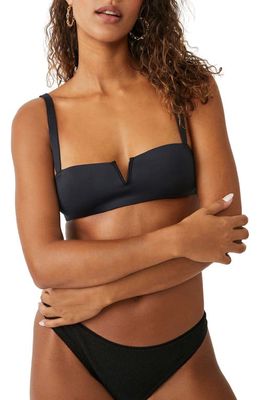 Free People Lily Notched Neck Scuba Bralette in Black