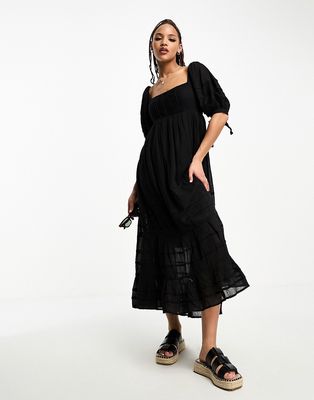 Free People Lily of the Valley midi dress-Black