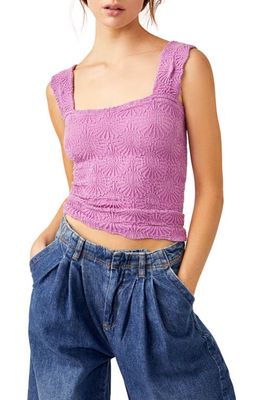 Free People Love Letter Floral Knit Camisole in Radiant Orchid