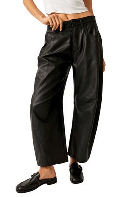 Free People Lucky You Faux Leather Wide Leg Pants in Black