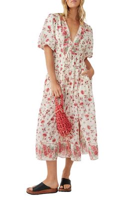 Free People Lysette Floral Maxi Dress in Tea Combo