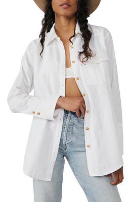 Free People Machester Cotton Button-Down Shirt in White Combo