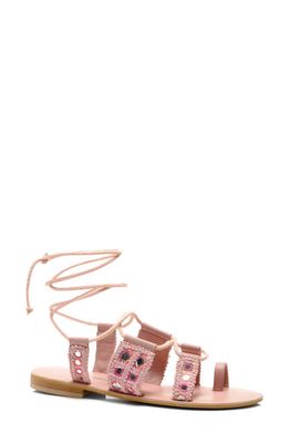 Free People Mantra Mirror Ankle Wrap Sandal in Pink