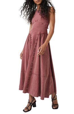 Free People Mind Over Matter Cotton Midi Dress in Burnt Henna