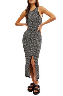 Free People Mindy Open Back Midi Sweater Dress in Black Combo