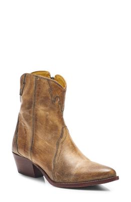 Free People New Frontier Western Bootie in Brown Leather