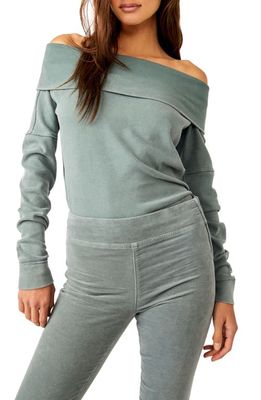 Free People Not the Same Off the Shoulder Top in Steel Sea