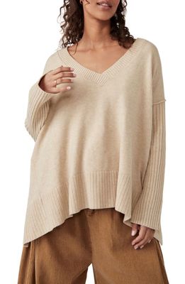 Free People Orion A-Line Tunic Sweater in Almond