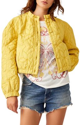 Free People Quinn Quilted Jacket in Citronelle