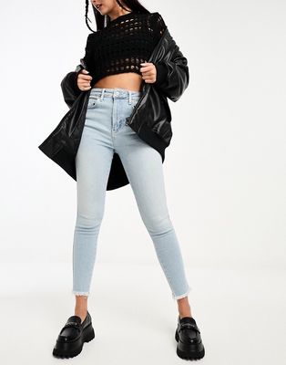 Free People Raw high rise jegging jeans in light denim-Blue