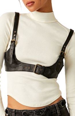 Free People Rebel Leather Harness in Black