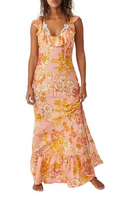 Free People Remind Me Floral Print Maxi Dress in Coral Combo
