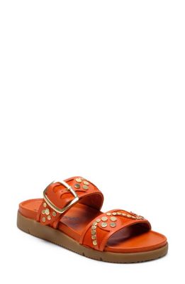 Free People Revelry Studded Slide Sandal in Persimmon