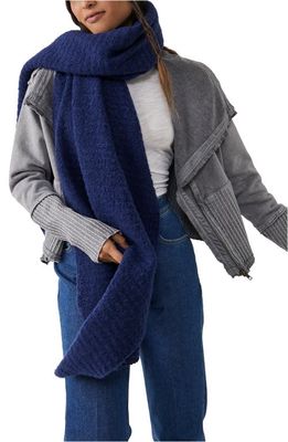 Free People Ripple Recycled Blend Blanket Scarf in Pacific Blue