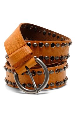 Free People Rockaway Stud Leather Belt in Orange
