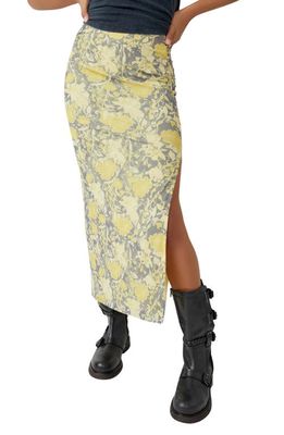 Free People Rosalie Floral Print Mesh Skirt in Black Combo Rosalie