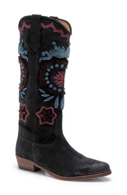 Free People Roundhouse Stitch Knee High Boot in Black Combo