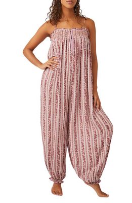 Free People Rule the World Jumpsuit in Tulip Combo