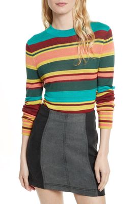 Free People Show Off Your Stripes Sweater in Green