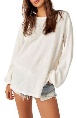 Free People Soul Song Long Sleeve Cotton Blend Top in Ivory