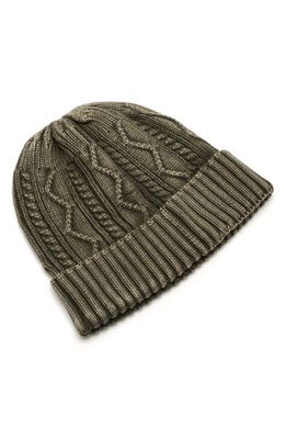 Free People Storm Washed Cotton Cable Beanie in Olive