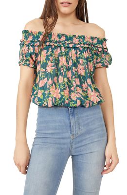 Free People Suki Floral Off the Shoulder Top in Garden Combo
