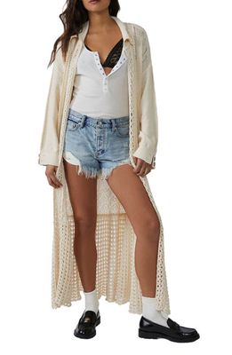 Free People Sunlight Mixed Stitch Duster in Sandcastle
