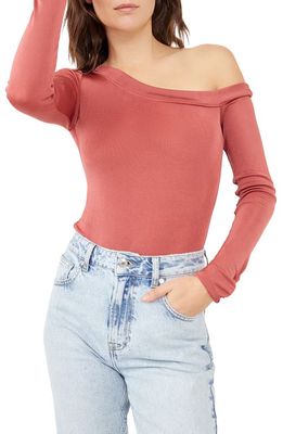 Free People That's Hot One-Shoulder Bodysuit in Red Clover