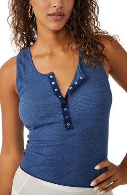 Free People The Laid Back Tank in Navy Peony