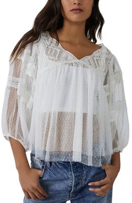 Free People True Candy Mesh Top in Optic White