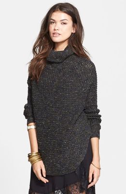 Free People Turtleneck Pullover in Charcoal Combo