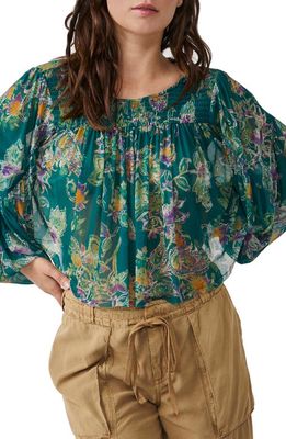 Free People Up For Anything Top in Emerald Combo