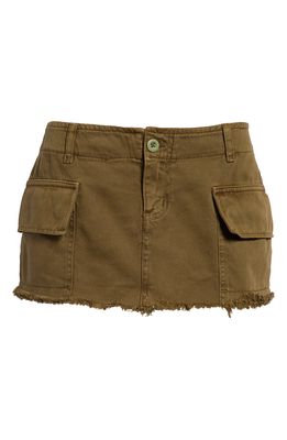 Free People Utility Cotton Miniskirt in Cactus