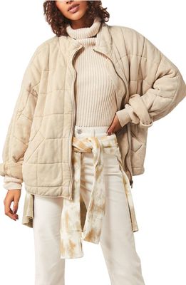 Free People We the Free Dolman Sleeve Quilted Jacket in Vanilla Creme
