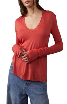 Free People We the Free Fresh & Clean Long Sleeve Top in Spiced Brandy