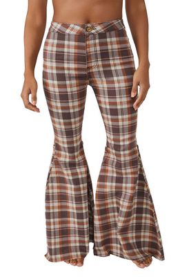 Free People We the Free Just Float On Flare Leg Jeans in Dark Chocolate Combo