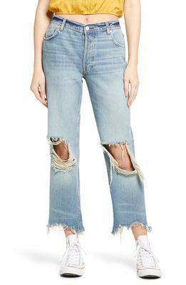 Free People We the Free Maggie Ripped Crop Straight Leg Jeans in Aged To Perfection