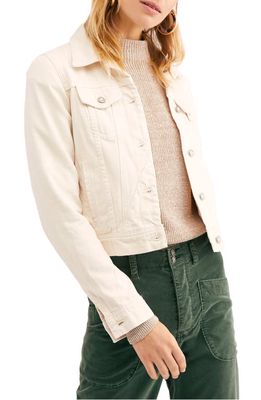 Free People We the Free Rumors Denim Jacket in Ivory