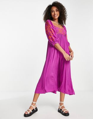 Free People wedgewood maxi dress in orchid purple