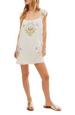 Free People Wildflower Embroidered Minidress in Cream Combo at Nordstrom, Size X-Large