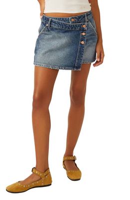 Free People Wynne Denim Skirt in Cornflower